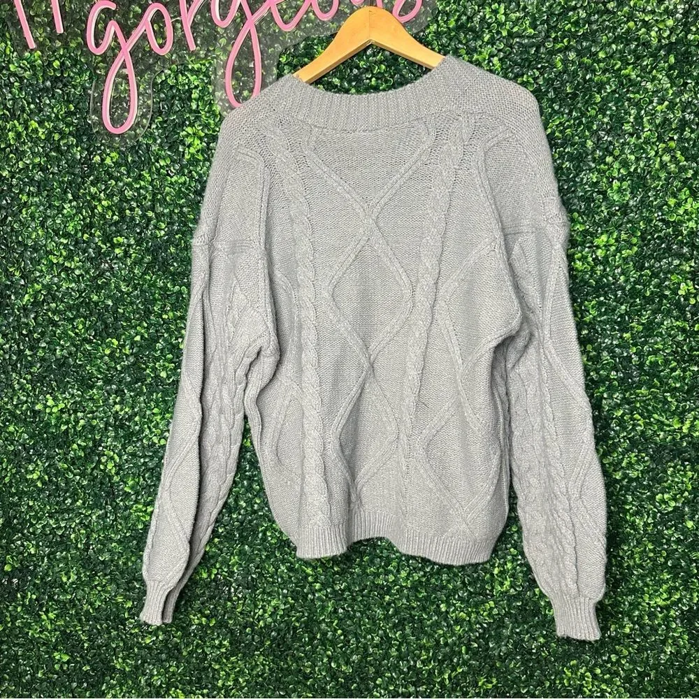 Taylor Swift The Tortured Poets Department Cardigan M/L Gray Cable Knit